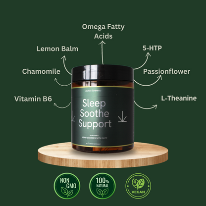 Natural Sleep, focus, Stress & Inflammation Gummies Close Up
